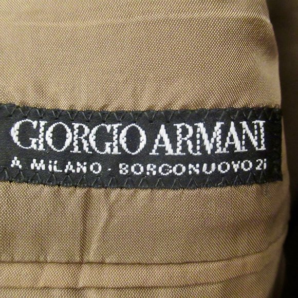 Armani Black Label Men's Light to Medium Brown Herringbone Blazer Size 38R - Picture 5 of 10